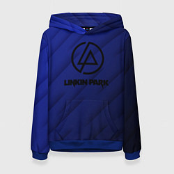 Толстовка-худи женская Linkin park лого градиент, цвет: 3D-синий