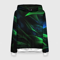 Толстовка-худи женская Dark green background, цвет: 3D-белый