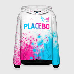 Толстовка-худи женская Placebo neon gradient style: символ сверху, цвет: 3D-черный