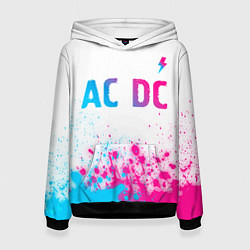 Женская толстовка AC DC neon gradient style: символ сверху