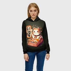 Толстовка-худи женская Запорный клапан, цвет: 3D-черный — фото 2