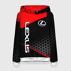 Толстовка-худи женская Lexus - red sportwear, цвет: 3D-белый
