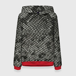 Толстовка-худи женская Кожа змеи - текстура, цвет: 3D-красный