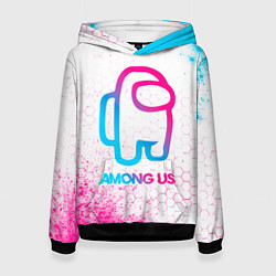 Толстовка-худи женская Among Us neon gradient style, цвет: 3D-черный