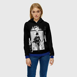 Толстовка-худи женская Крутая Маки - Магическая битва, цвет: 3D-синий — фото 2