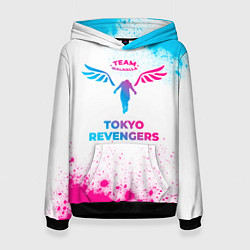 Толстовка-худи женская Tokyo Revengers neon gradient style, цвет: 3D-черный