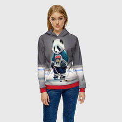 Толстовка-худи женская Panda striker of the Florida Panthers, цвет: 3D-красный — фото 2