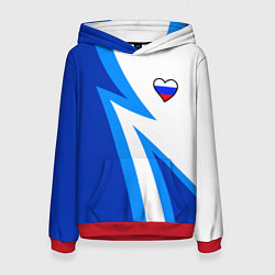 Женская толстовка Флаг России в сердечке - синий