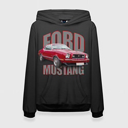 Толстовка-худи женская Автомашина Ford Mustang, цвет: 3D-черный