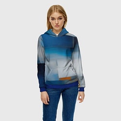 Толстовка-худи женская Синяя палитра, цвет: 3D-синий — фото 2
