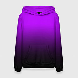 Толстовка-худи женская Градиент фиолетово-чёрный, цвет: 3D-черный