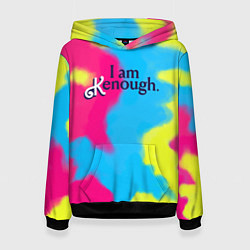 Толстовка-худи женская I Am Kenough Tie-Dye, цвет: 3D-черный