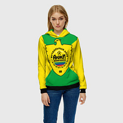 Толстовка-худи женская ФК Анжи, цвет: 3D-черный — фото 2