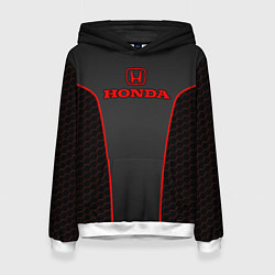 Толстовка-худи женская Honda - униформа красная, цвет: 3D-белый