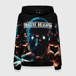 Толстовка-худи женская Imagine Dragons рок группа, цвет: 3D-черный