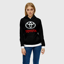 Толстовка-худи женская Toyota sport car, цвет: 3D-белый — фото 2