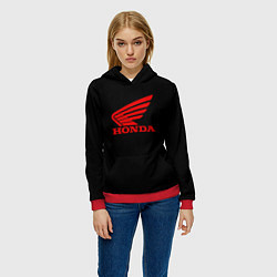 Толстовка-худи женская Honda sportcar, цвет: 3D-красный — фото 2