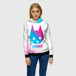 Толстовка-худи женская Stray neon gradient style, цвет: 3D-черный — фото 2