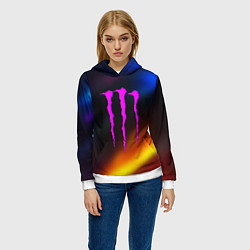 Толстовка-худи женская Monster energy gradient color, цвет: 3D-белый — фото 2