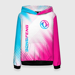 Толстовка-худи женская Dongfeng neon gradient style: надпись, символ, цвет: 3D-черный