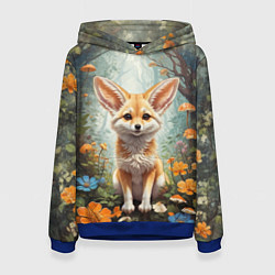 Толстовка-худи женская Милый фенек, цвет: 3D-синий