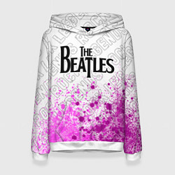 Толстовка-худи женская The Beatles rock legends посередине, цвет: 3D-белый