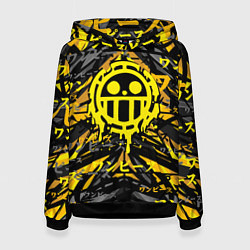 Толстовка-худи женская One Piece Trafalgar symbol, цвет: 3D-черный