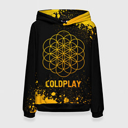 Толстовка-худи женская Coldplay - gold gradient, цвет: 3D-черный