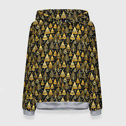 Толстовка-худи женская Золотой ельник, цвет: 3D-меланж