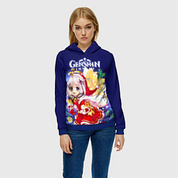 Толстовка-худи женская Paimon: Genshin Impact, цвет: 3D-синий — фото 2