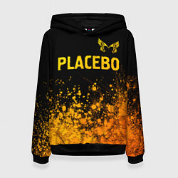 Толстовка-худи женская Placebo - gold gradient посередине, цвет: 3D-черный