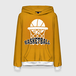 Толстовка-худи женская Basketball - кольцо и мяч, цвет: 3D-белый