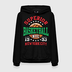 Толстовка-худи женская Superior basketball, цвет: 3D-черный