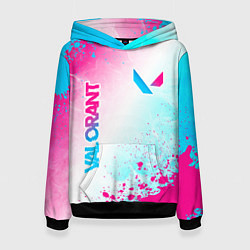 Женская толстовка Valorant neon gradient style вертикально