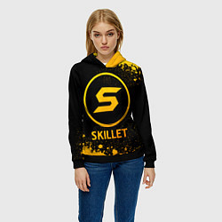 Толстовка-худи женская Skillet - gold gradient, цвет: 3D-черный — фото 2