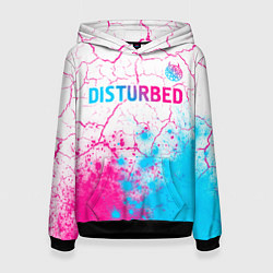 Женская толстовка Disturbed neon gradient style посередине