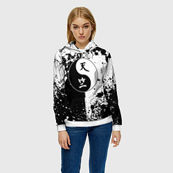 Толстовка-худи женская Знак поднебесья - токийские мстители, цвет: 3D-белый — фото 2
