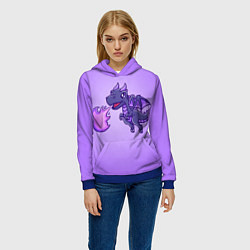Толстовка-худи женская Милый огнедышащий дракончик, цвет: 3D-синий — фото 2