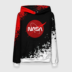 Толстовка-худи женская NASA краски спорт, цвет: 3D-белый