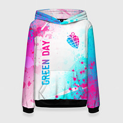 Женская толстовка Green Day neon gradient style вертикально