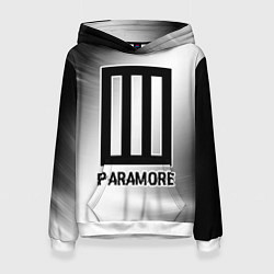 Толстовка-худи женская Paramore glitch на светлом фоне, цвет: 3D-белый