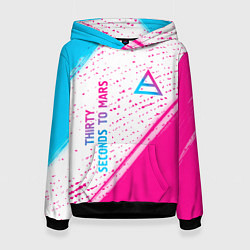 Женская толстовка Thirty Seconds to Mars neon gradient style вертика