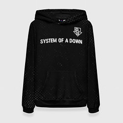 Толстовка-худи женская System of a Down glitch на темном фоне посередине, цвет: 3D-черный