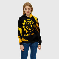 Толстовка-худи женская Blink 182 - gold gradient, цвет: 3D-черный — фото 2