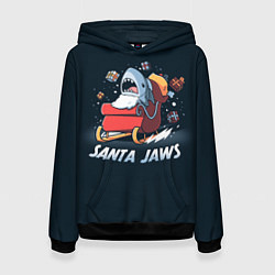 Толстовка-худи женская Santa Jaws, цвет: 3D-черный