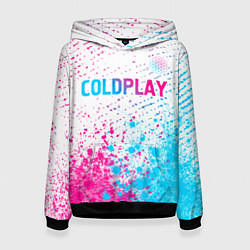 Женская толстовка Coldplay neon gradient style посередине