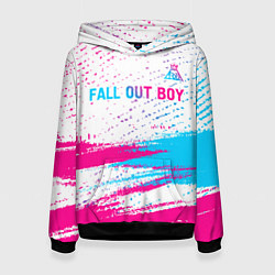 Женская толстовка Fall Out Boy neon gradient style посередине