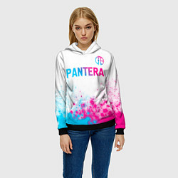 Толстовка-худи женская Pantera neon gradient style посередине, цвет: 3D-черный — фото 2