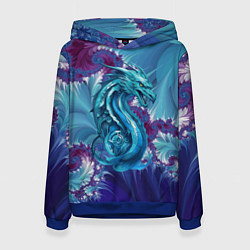 Толстовка-худи женская Dragon - irezumi - ai art, цвет: 3D-синий