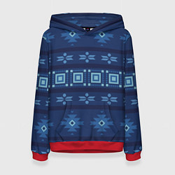 Женская толстовка Blue tribal geometric